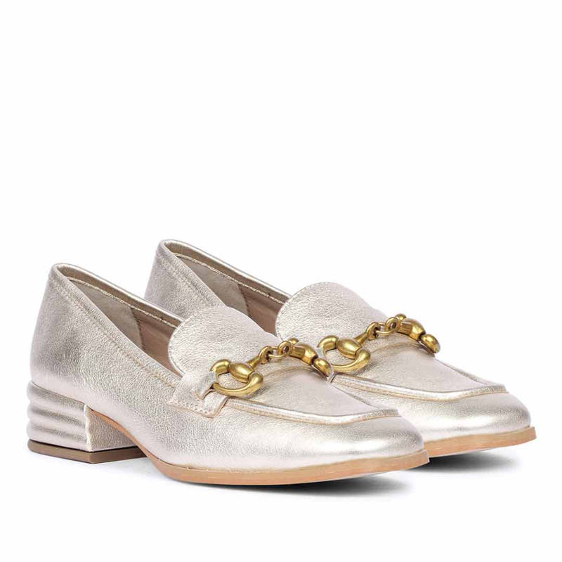 Saint G Gold Handcrafted Leather Loafers (UK 3)
