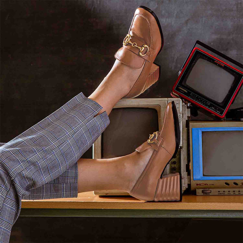 Saint G Beige Cuoio Leather Handcrafted Loafers (UK 7)