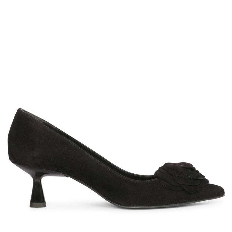 Saint G Black Rose Embellished Leather Pumps (UK 5)