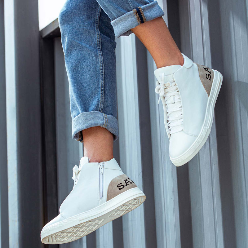 Saint G Milo White Leather Handcrafted Sneakers (UK 6)