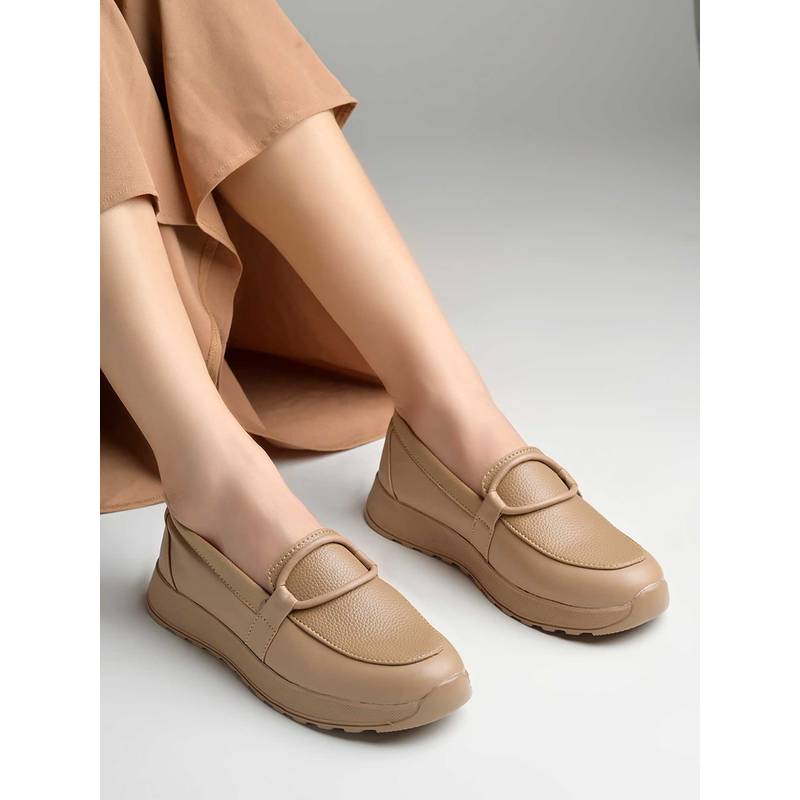 Shoetopia Women Beige Casual Loafers (EURO 40)