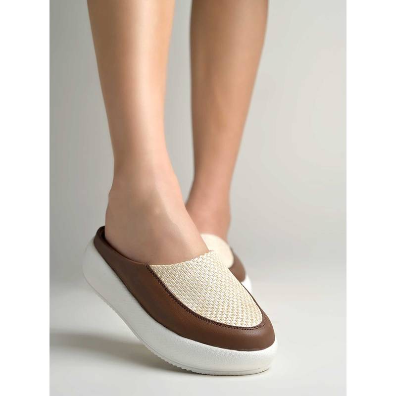 Shoetopia Women Brown Platform Mules (EURO 36)