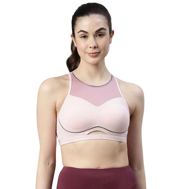 Enamor SB27 Padded Wirefree Full Coverage Contour Bounce Control Sports Bra Multi-Color (L)