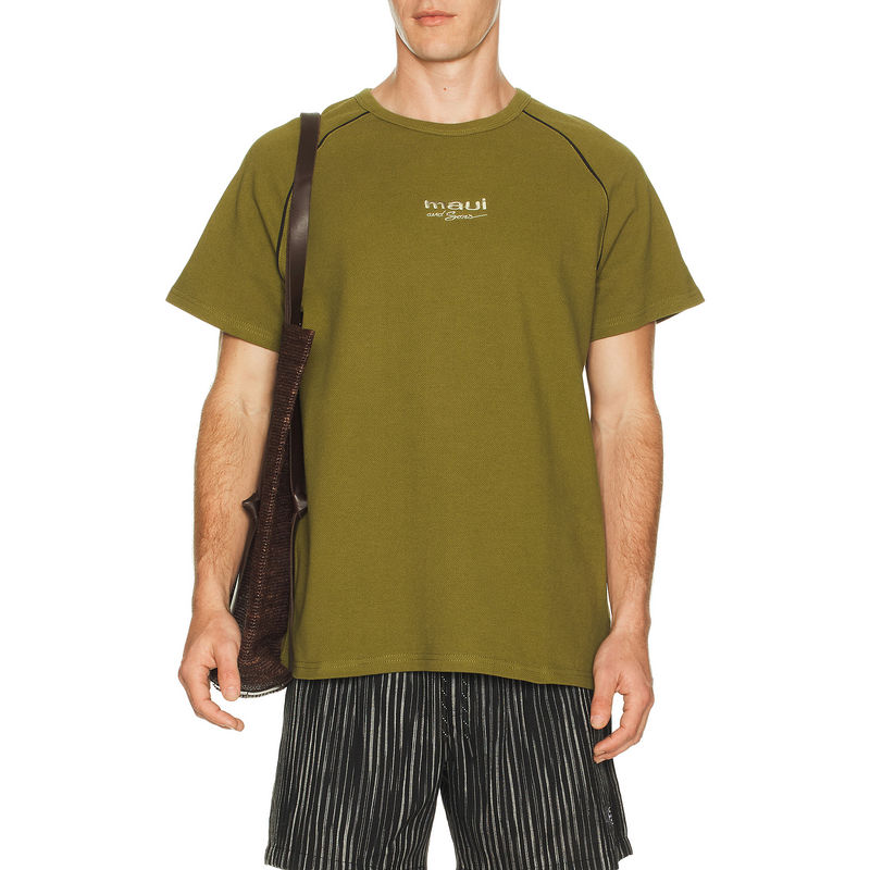 Maui and Sons Pique Front Short Sleeve Tee (L)