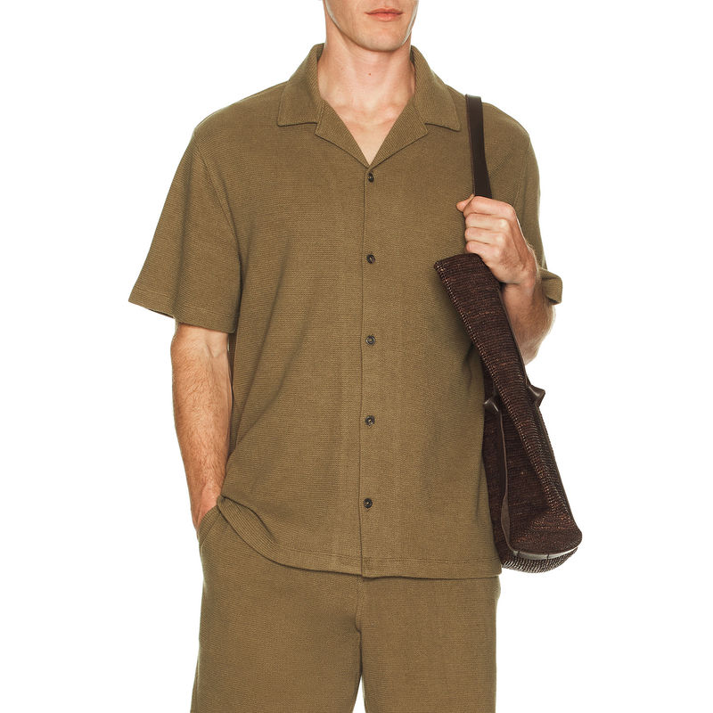 Vince Boucle Cabana Short Sleeve Shirt (L)