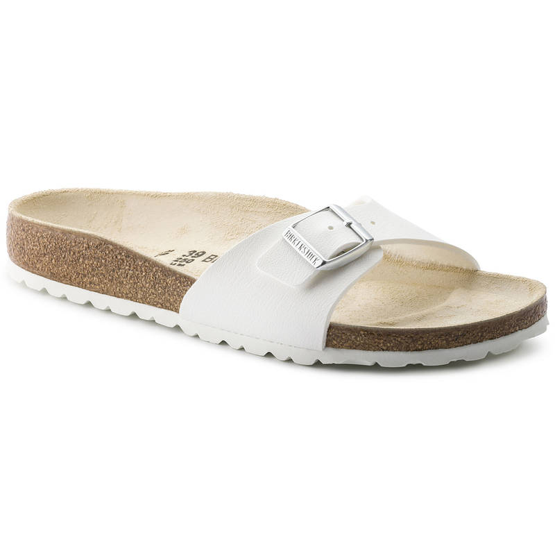 Birkenstock Madrid Birko-flor White Narrow Width Unisex Sandals - EURO 38