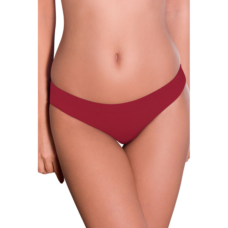 Amante Vanish No-Show Low-Rise Bikini Panty - Red (S)
