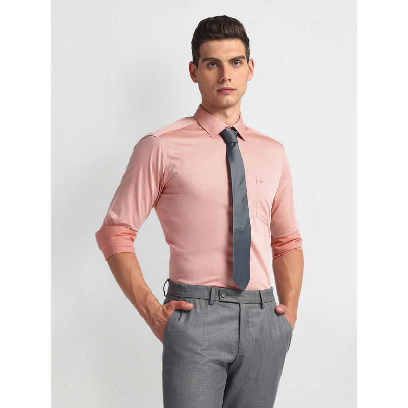 Arrow Peach Slim Fit Auto Press Shirt (40)