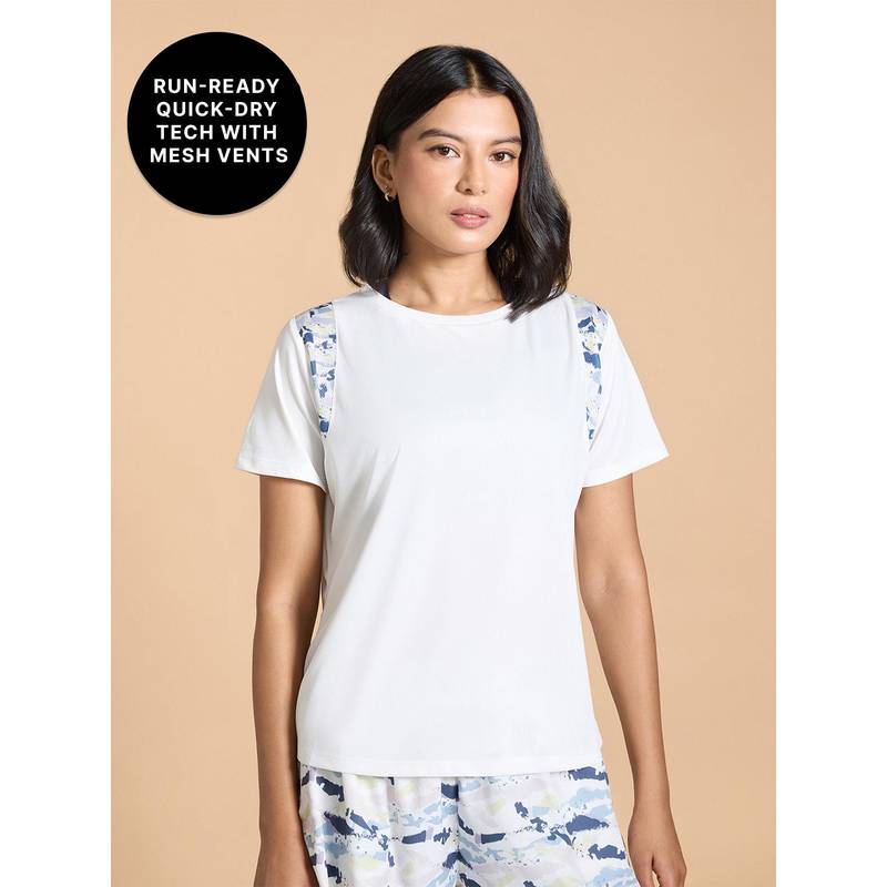 Regular Fit Running Top with Breathe Easy Mesh Panels and Quick-Dry Fabric - Stride Collection (XS)