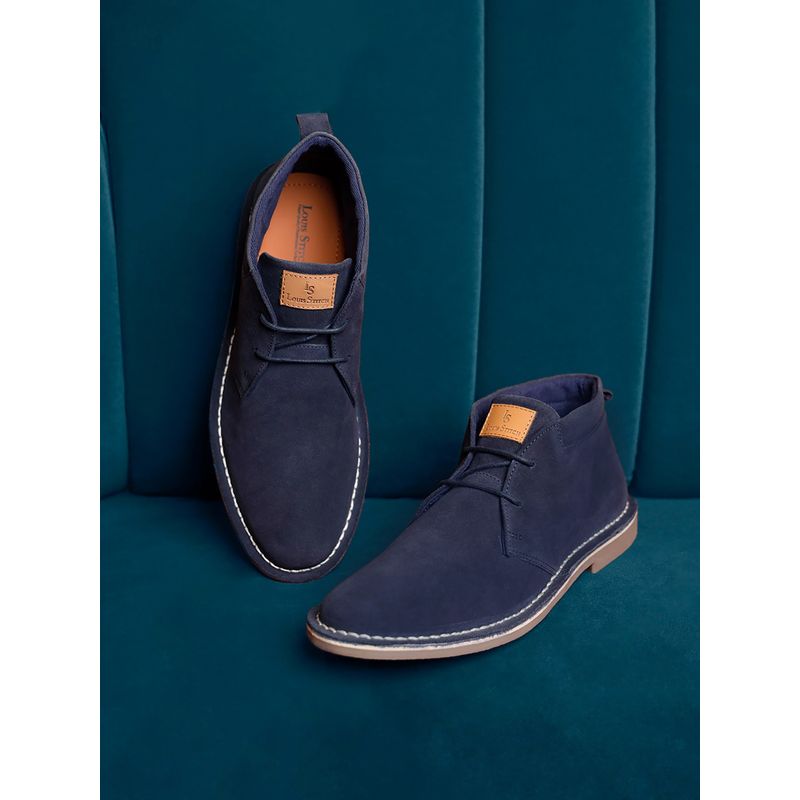 Louis Stitch Blue Mid-Top Solid Suede Desert Chukka Boots (Set of 4) (UK 6)