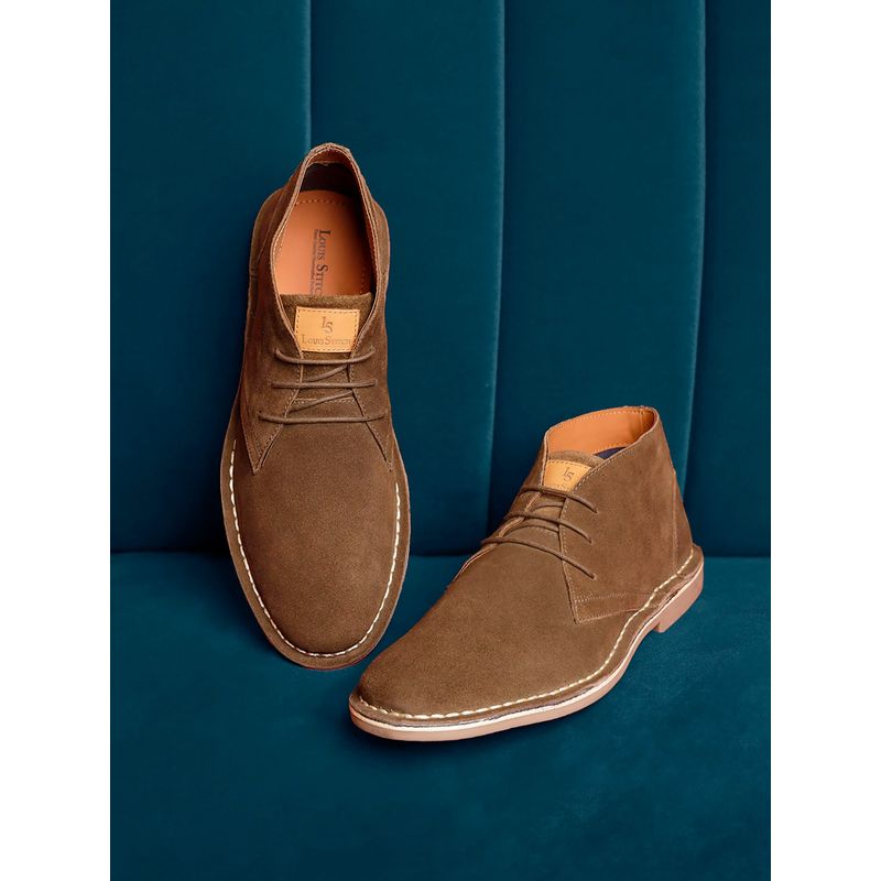 Louis Stitch Men Olive Green Mid Top Block-Heeled Desert Boots (UK 11)