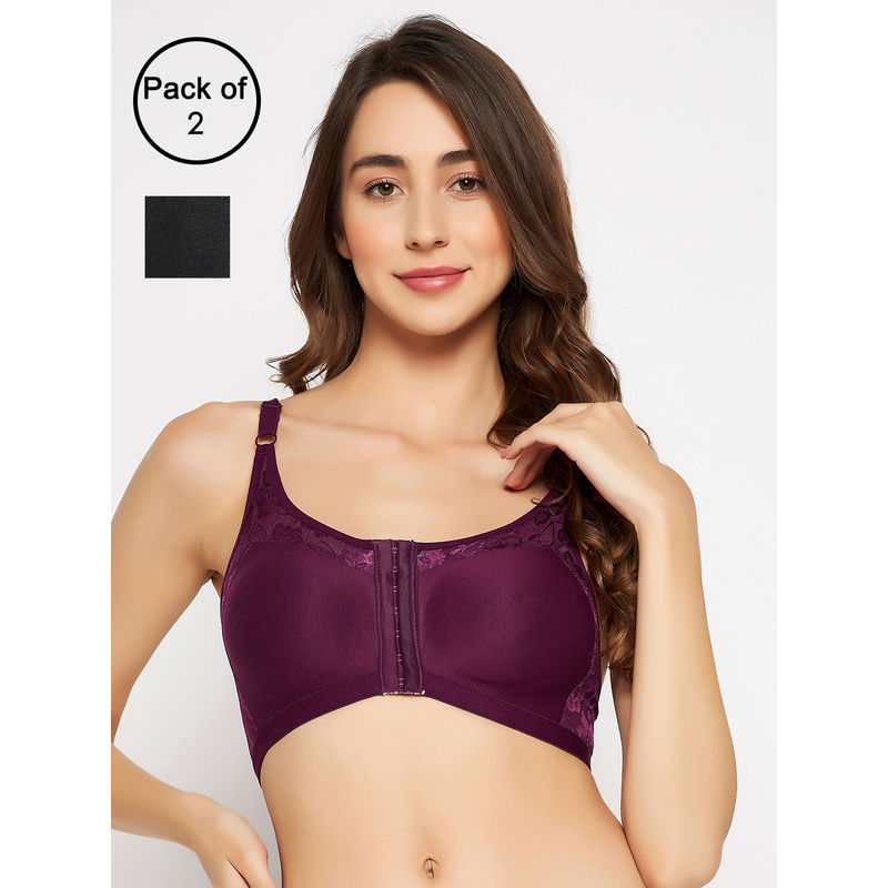 Clovia Cotton Pack of 2 Non-Padded Non-Wired Spacer Cup Full Figure Bra (38B)