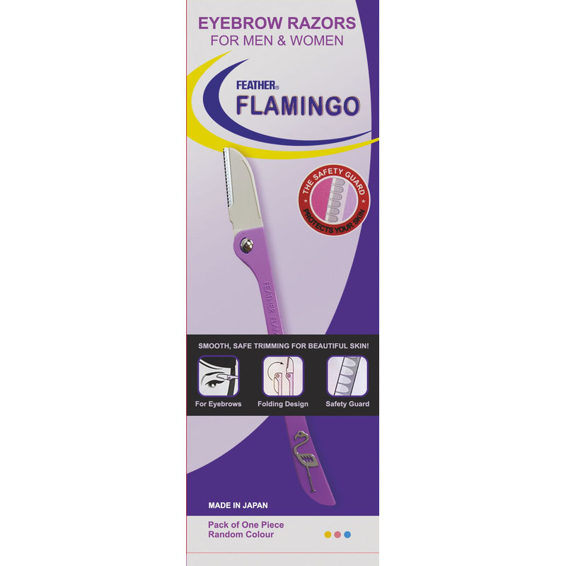Feather Flamingo Eyebrow Shaping Razor With Safety Guard For Men And