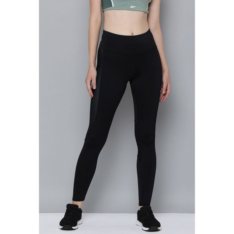 Reebok Womens Black Mod Safari Poly Printed Tights (XS)