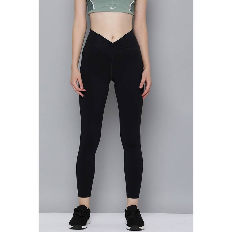 Reebok Womens Black Pp Basic High Rise Tights (XS)