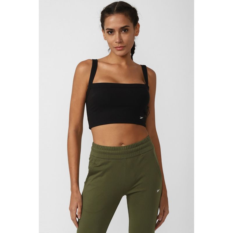 Reebok Womens Black Class Stripes Sports Bra (XS)