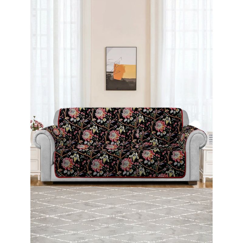 Rajasthan Decor Quilted Black Color 2 Seater Sofa Cover Buy Rajasthan