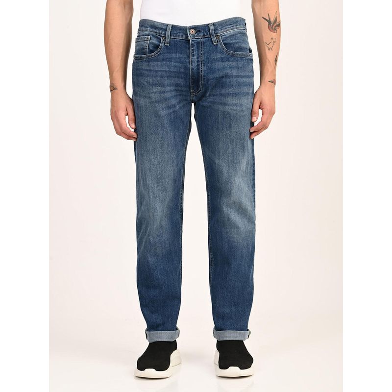 Levi's Mens 555 Blue Relaxed Straight Fit Mid Rise Jeans (32)
