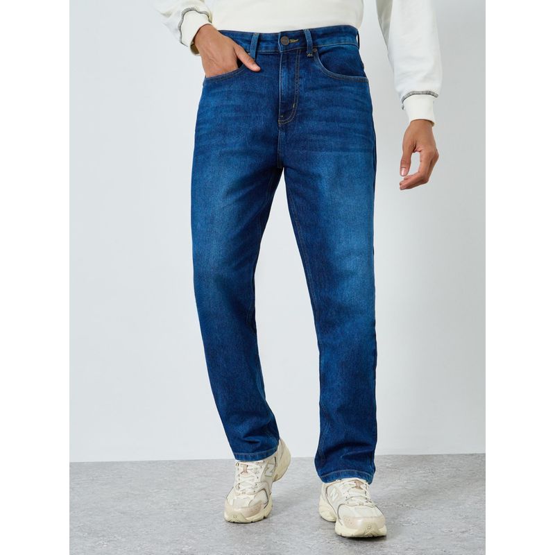Styli Men Relaxed Fit Acid Wash Jeans (30)