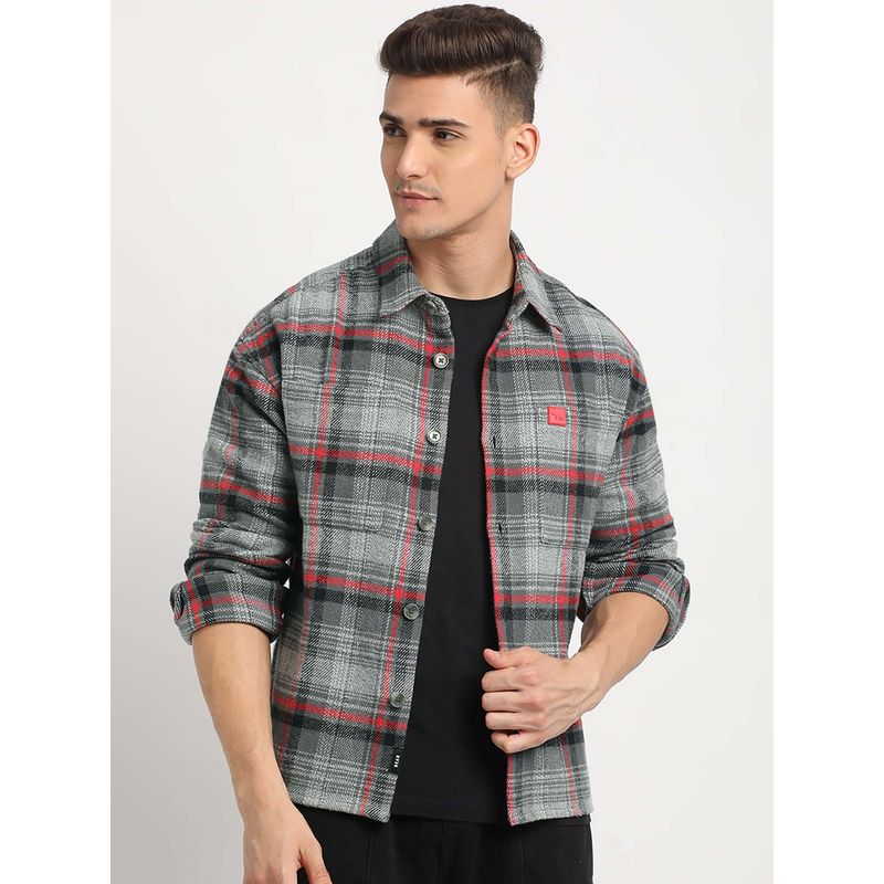 THE BEAR HOUSE Mens Multi-Coloured Checked Casual Shacket (M)
