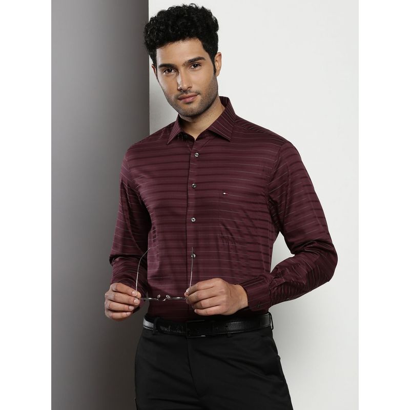 Tommy Hilfiger Striped Regular-fit Satin Woven Shirt (44)