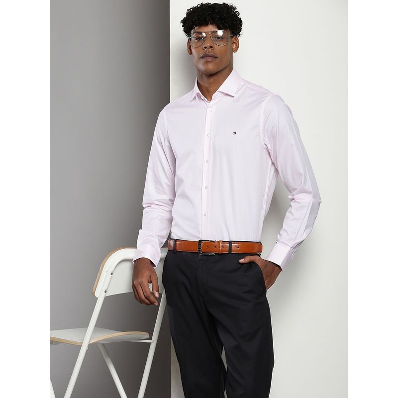 Tommy Hilfiger Self-Design Slim-Fit Dobby Woven Shirt (46)