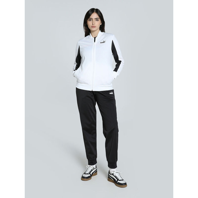 Puma Poly Baseball Women White Tracksuit (Set of 2) (XS)