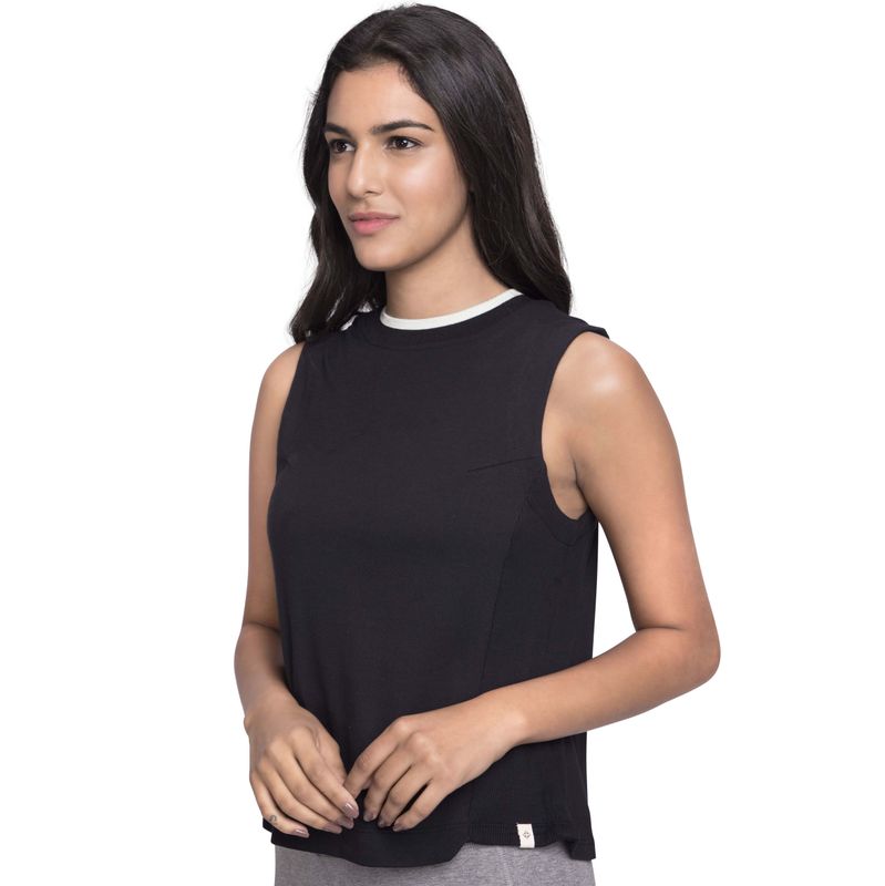 Buy Satva Organic Cotton Sports Tank Top For Women - Black (XL) Online
