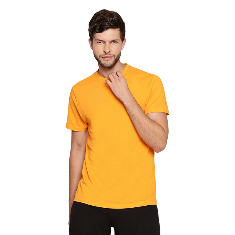 AM SWAN Mens Solid-Plain Vermillion Orange T-Shirt (M)