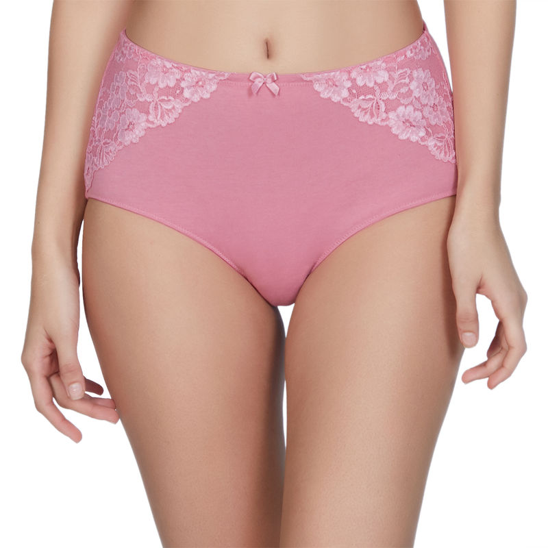 Amante Cotton Lace Full Brief - Pink (M)