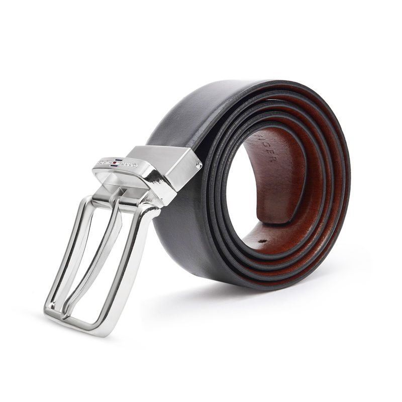Tommy Hilfiger Accessories Gakona Mens Leather Reversible Belt Black + Brown - L