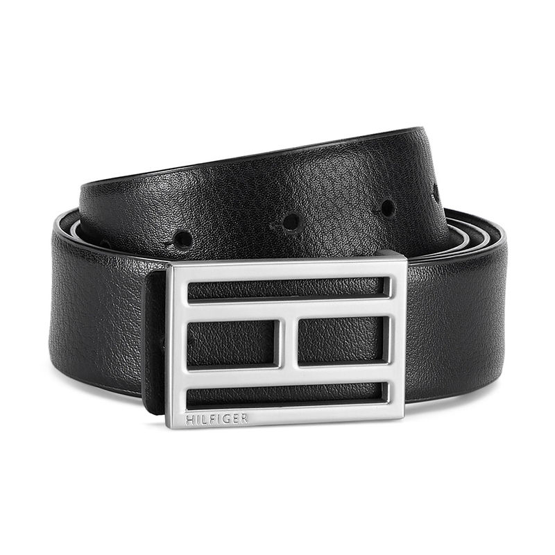 Tommy Hilfiger Accessories Shoshone Mens Leather Reversible Belt Black + Brown - M