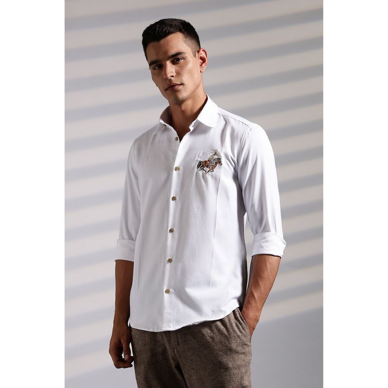 Eszett Cowboy Embroidery White Shirt (M)