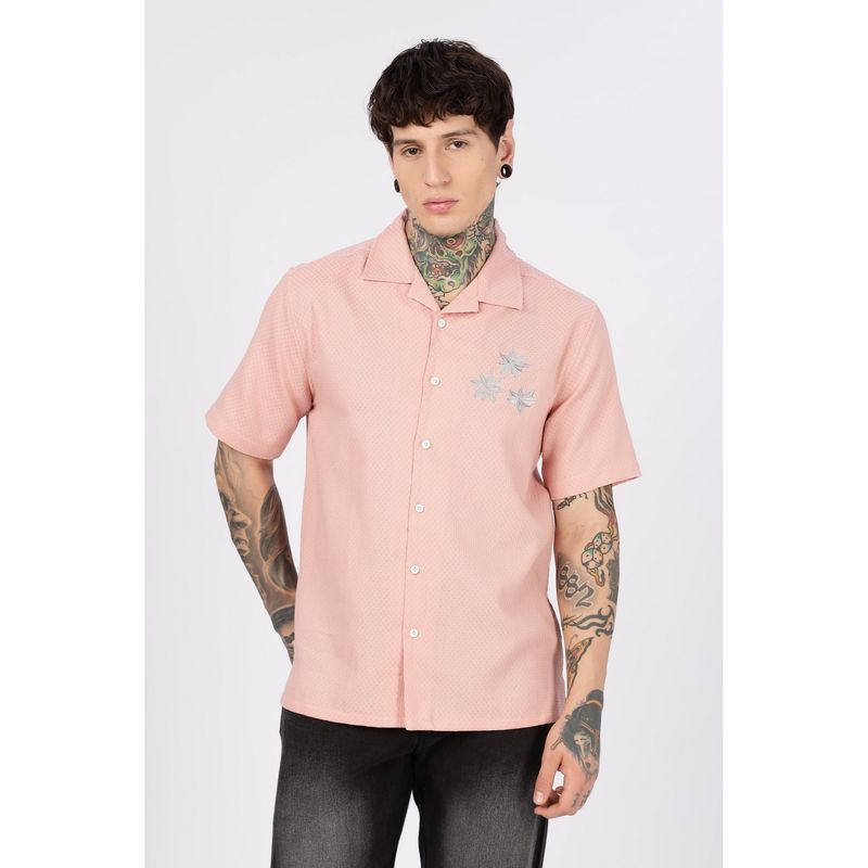Eszett Tropical Embroidery Pink Shirt (S)