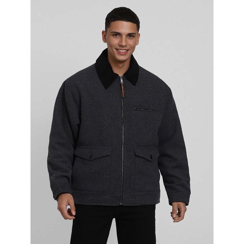American Eagle Men Grey Oversized Barn Jacket (S)