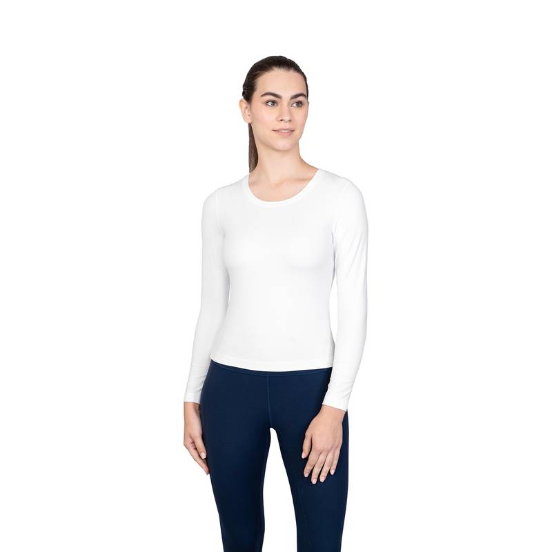 ENABL LIFE EnCloud Long Sleeve Fitted White T-Shirt (XS)