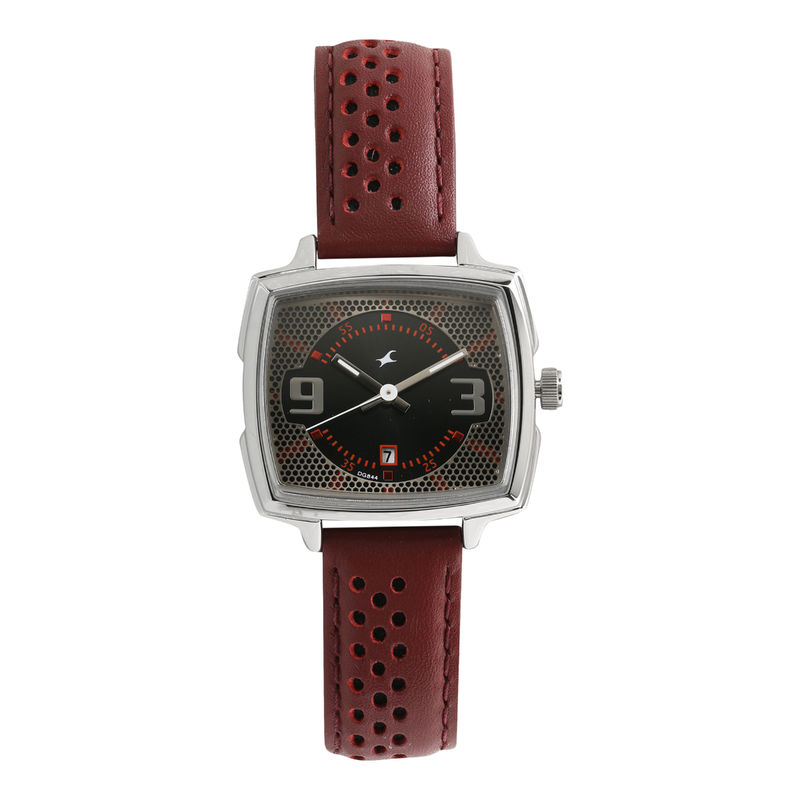 Fastrack Loopholes Black Dial Leather Strap Watch Buy Fastrack