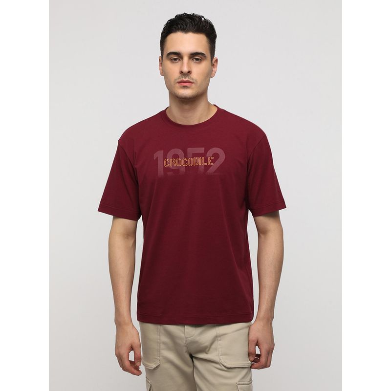 Crocodile Oversize Letter Graphic T-Shirt - Red (3XL)