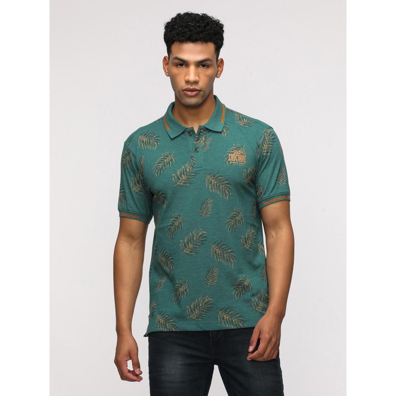 Crocodile Sporty Green Melange Polo T-Shirt (3XL)