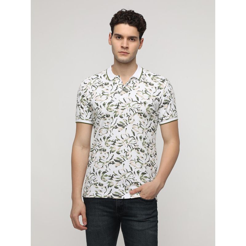 Crocodile Popcorn Jacquard All Over Printed Polo T-Shirt (2XL)