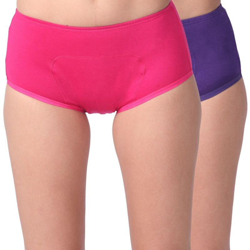 Adira Women Pack of 2 Boxers/Period Panties - Multi-Color (L)