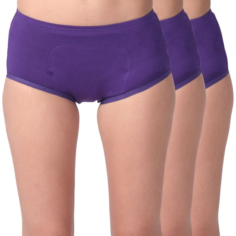Adira Pack of 3 Period Boxers - Purple (XXS)
