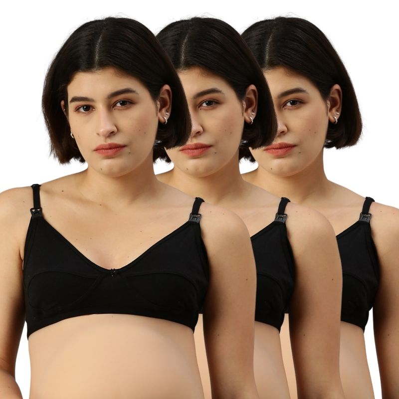 Morph Maternity Pack Of 3 Nursing Bras - Black (32B)