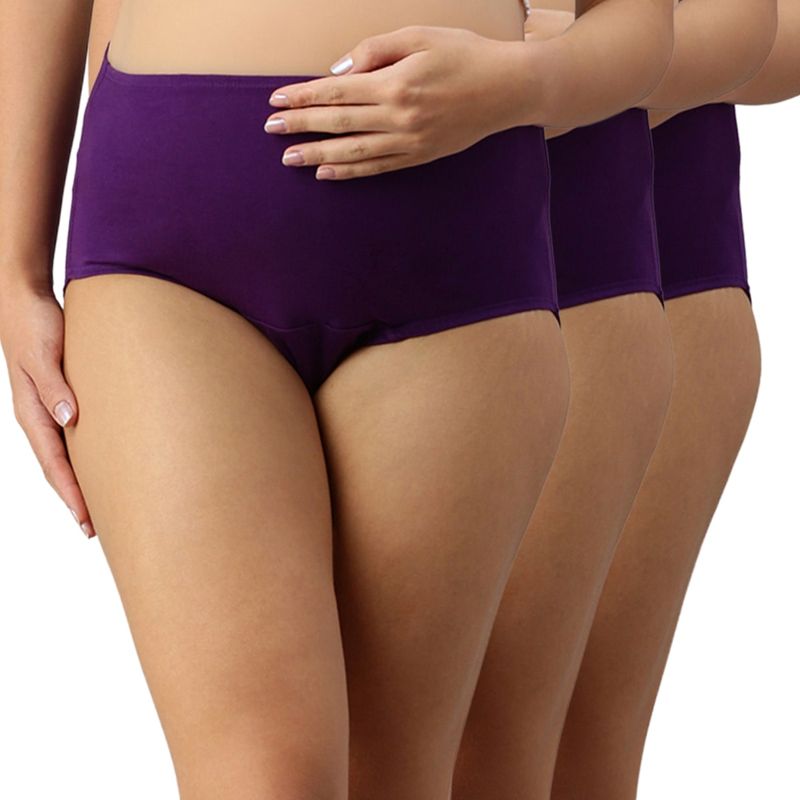 Morph Maternity Pack Of 3 Maternity Hygiene Panties - Purple (M)