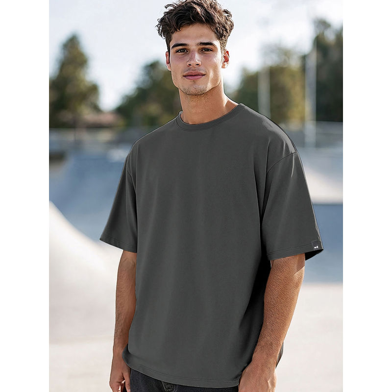 Bewakoof Men's Grey Oversized T-shirt (XL)