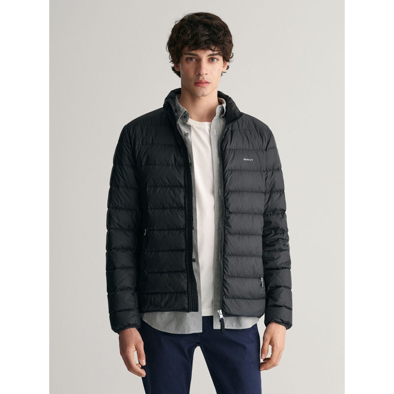 GANT Men Black Solid High Neck Full Sleeves Puffer Jacket (L)