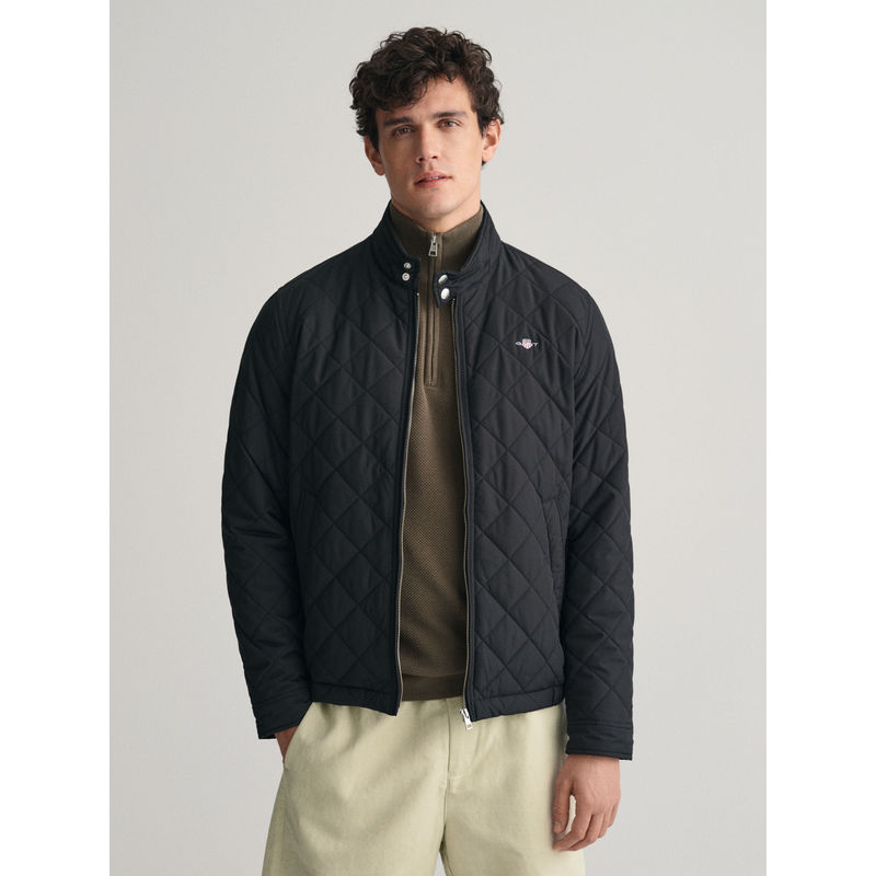 GANT Men Black Solid High Neck Full Sleeves Quilted Jacket (S)