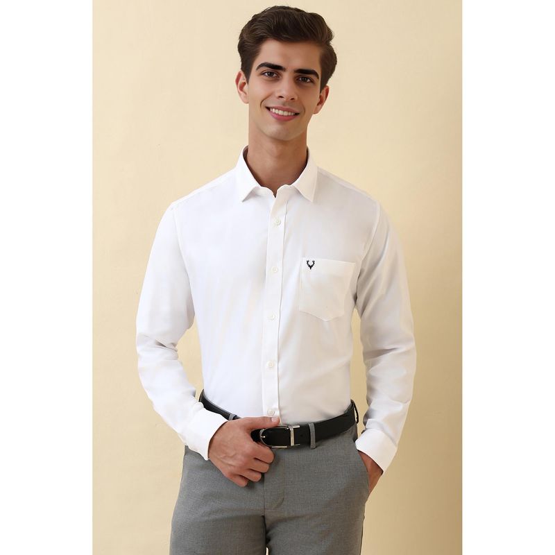 Allen Solly White Cotton Textured Shirt (39)