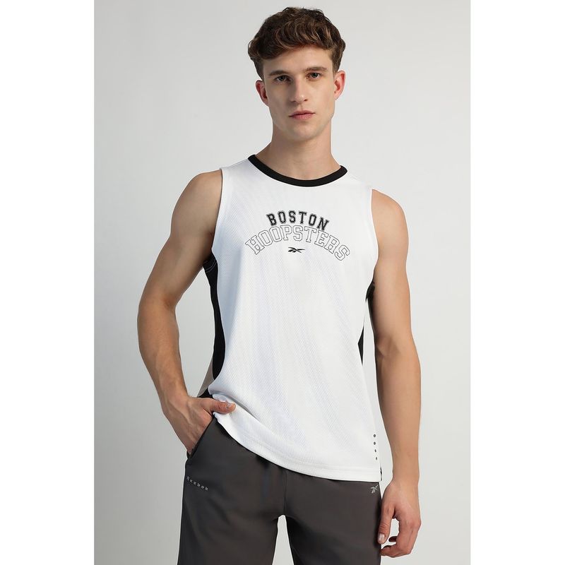 Reebok White Polyester Typography Tank (2XL)