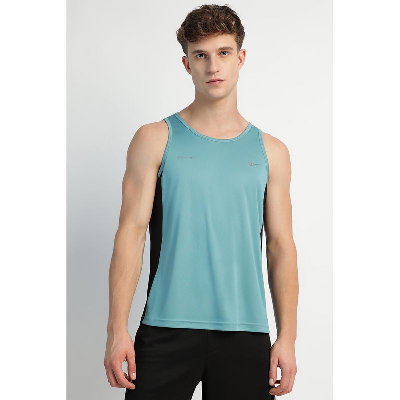 Reebok Blue Polyester Colorblock Tank (S)